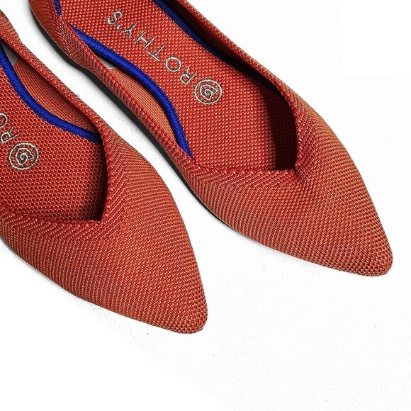 Rothy's The Point Persimmon Flats Size 7 Rare Retired Orange - Picture 2 of 10
